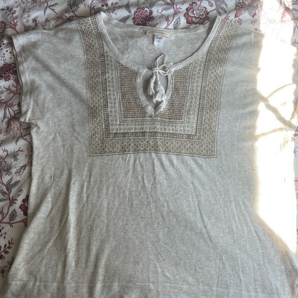 Canyon River Blues Cotton Blend Embroidered Earthy Lightweight Tunic Top Large - Picture 10 of 11